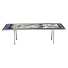 Vintage 1960s Steel Coffee Table with Enameled Top by Giorgio Musoni