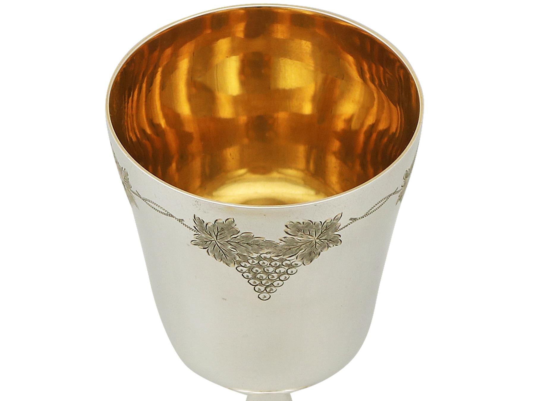 Vintage 1960s Sterling Silver Goblet In Excellent Condition In Jesmond, Newcastle Upon Tyne