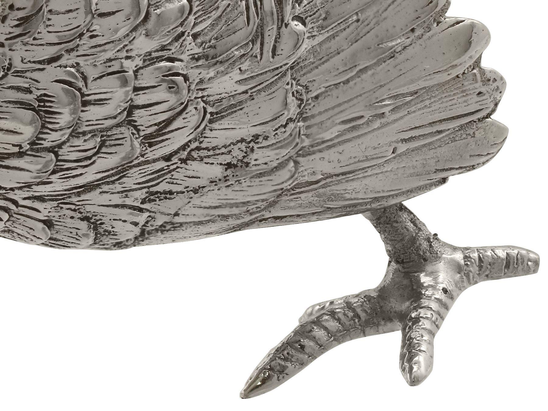 Cast 1960s Sterling Silver Table Pheasant