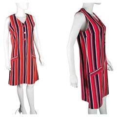 Vintage 1960s Striped midi dress, Mod style