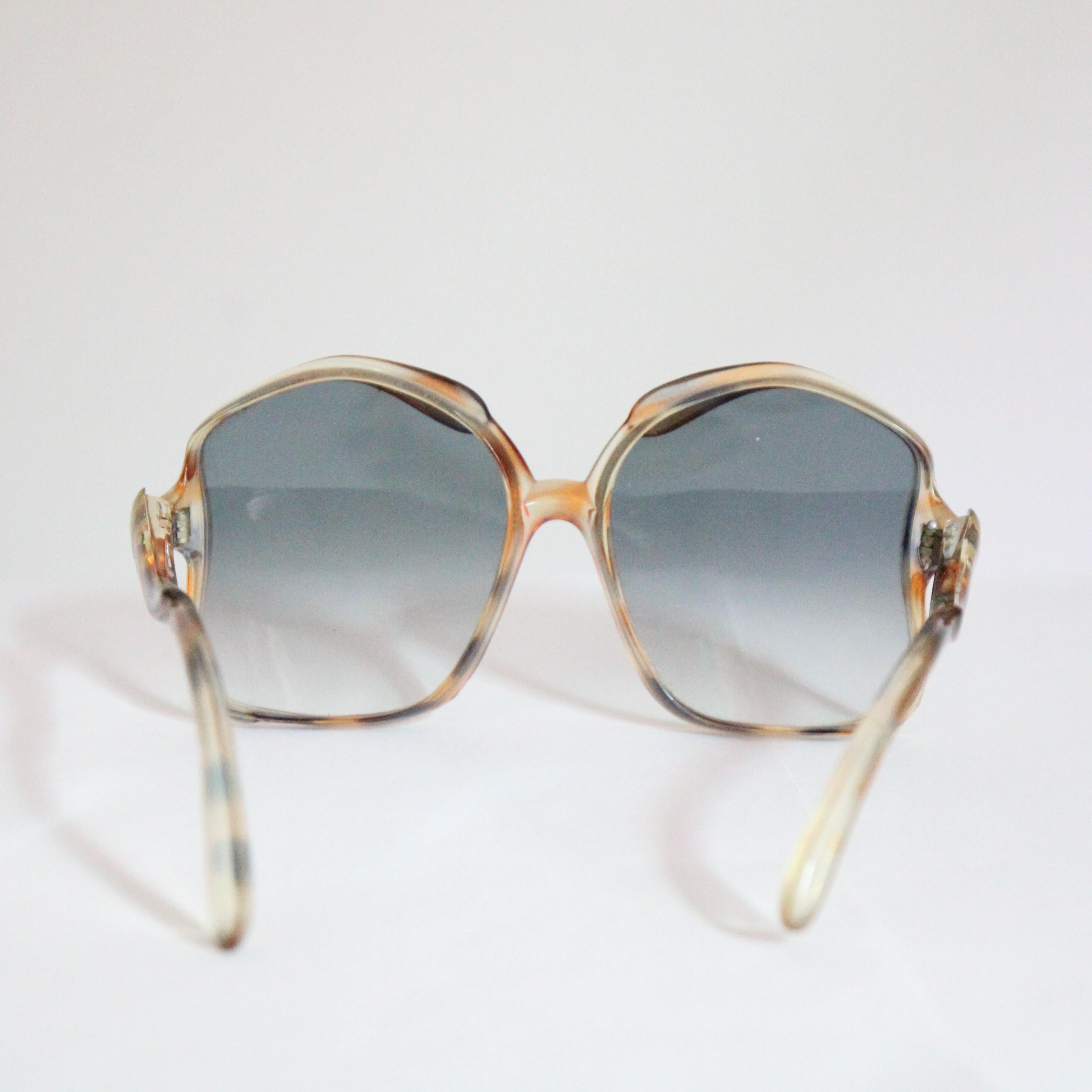 De las mujeres Gafas de sol vintage años 60 Gafas de sol francesas con motivo de carey