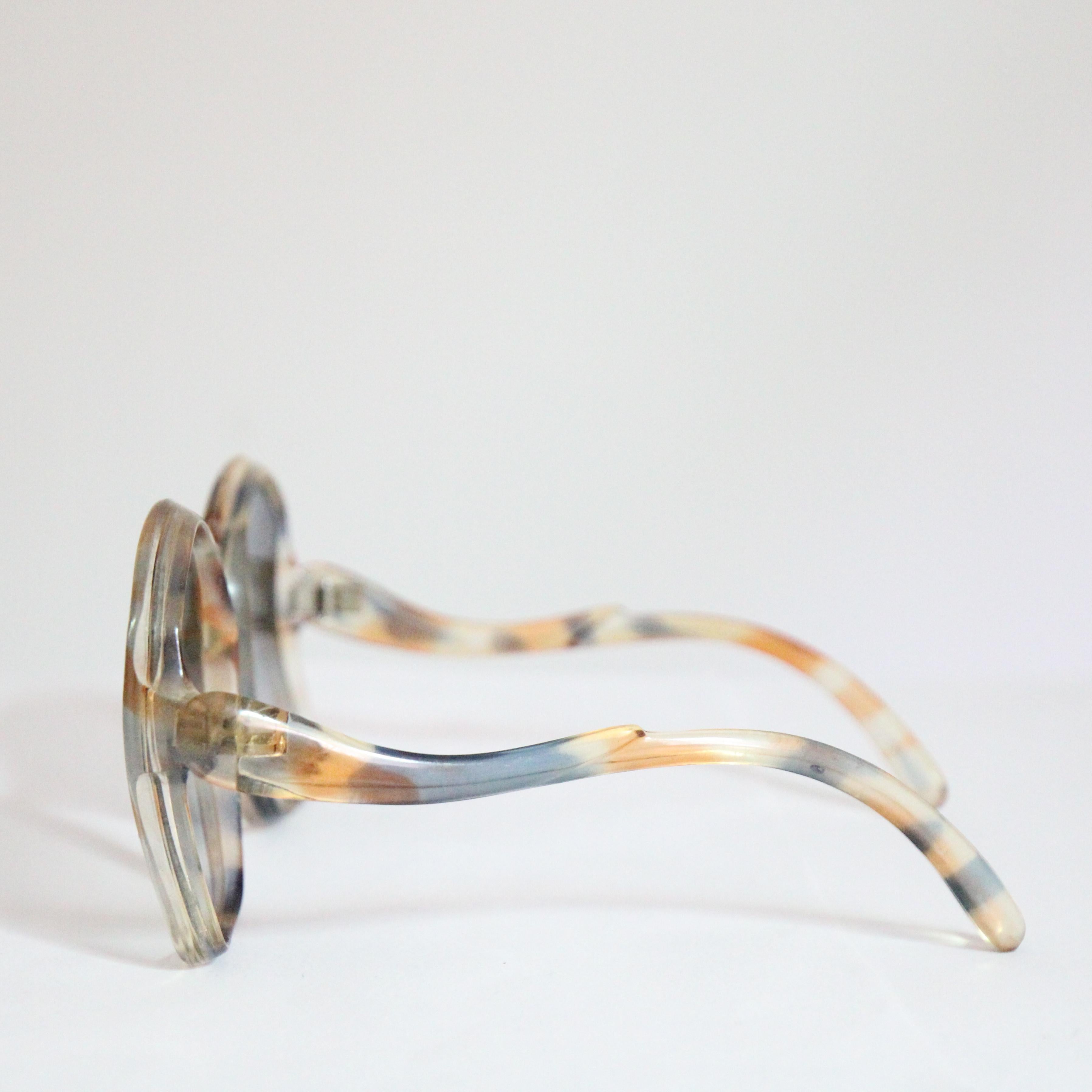 Gafas de sol vintage años 60 Gafas de sol francesas con motivo de carey 1