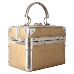 Vintage 1960er Jahre Texturierte Goldbemalte Dellil Handtasche 1960er Jahre Gold Box Tasche