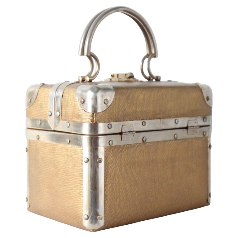 Vintage 1960's Textured Gold Painted Dellil Borsetta 1960's Gold