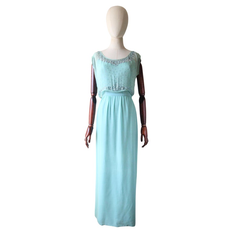 tiffany blue formal dress Elegant Tiffany Blue Sheath Long Prom Dress Chiffon Vintage Evening Go –  EvaFashionDress main image 1