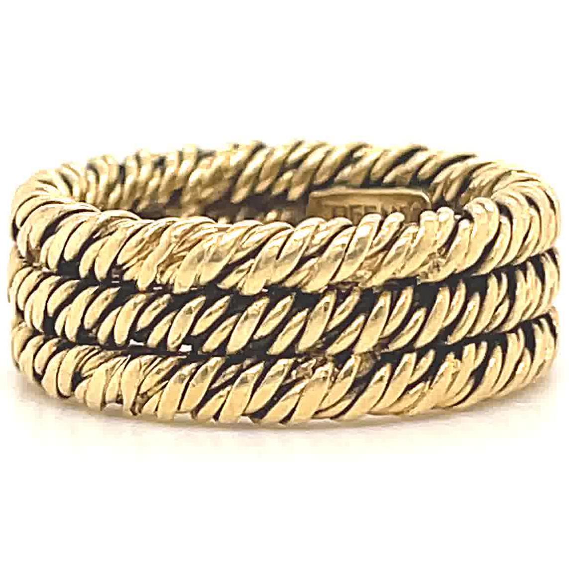 Vintage 1960's Tiffany & Co. 18 Karat Gold Woven Band In Excellent Condition In Beverly Hills, CA