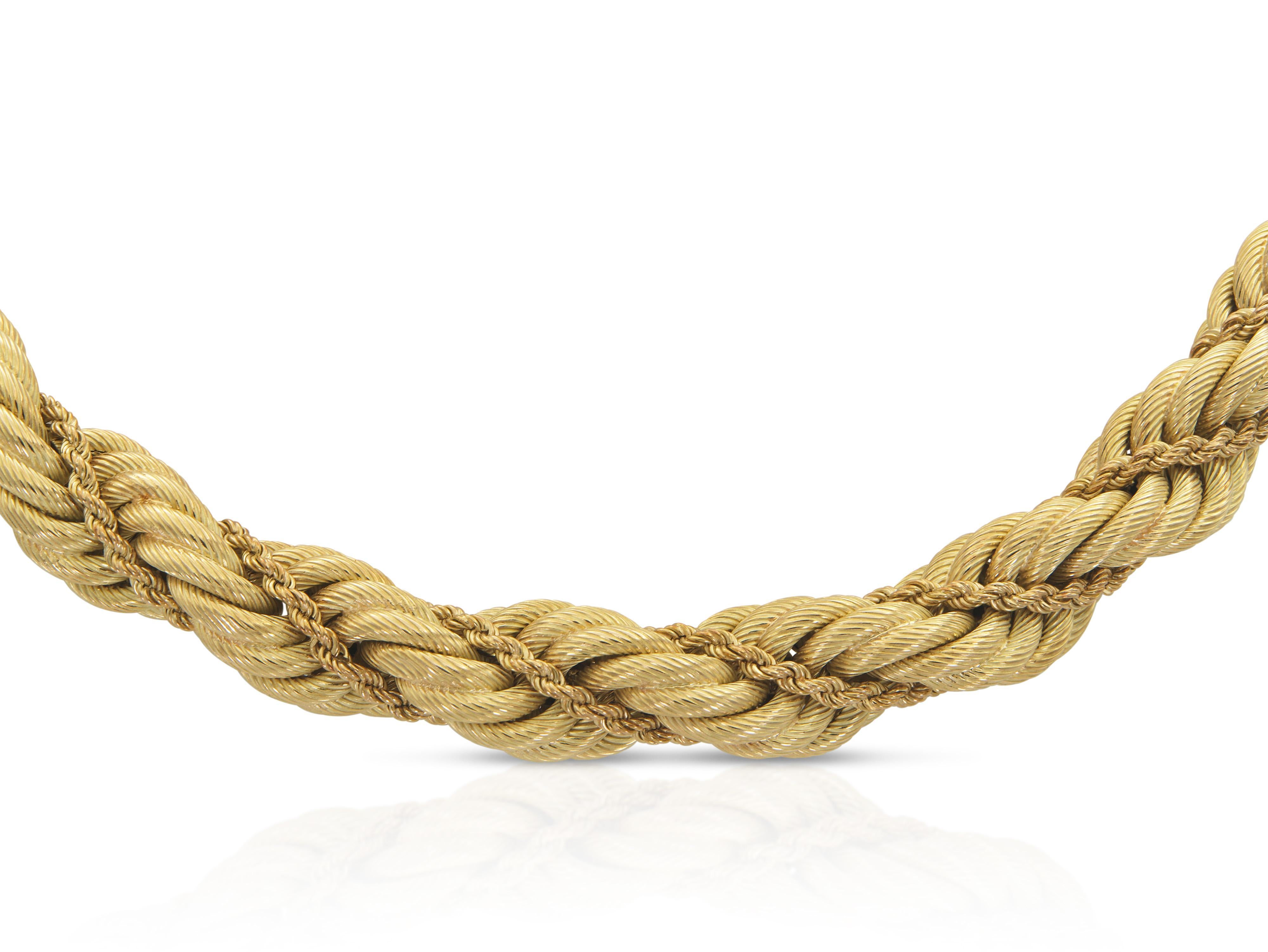 Vintage 1960s Tiffany & Co. Gold Rope Collar Necklace In Good Condition For Sale In New York, NY
