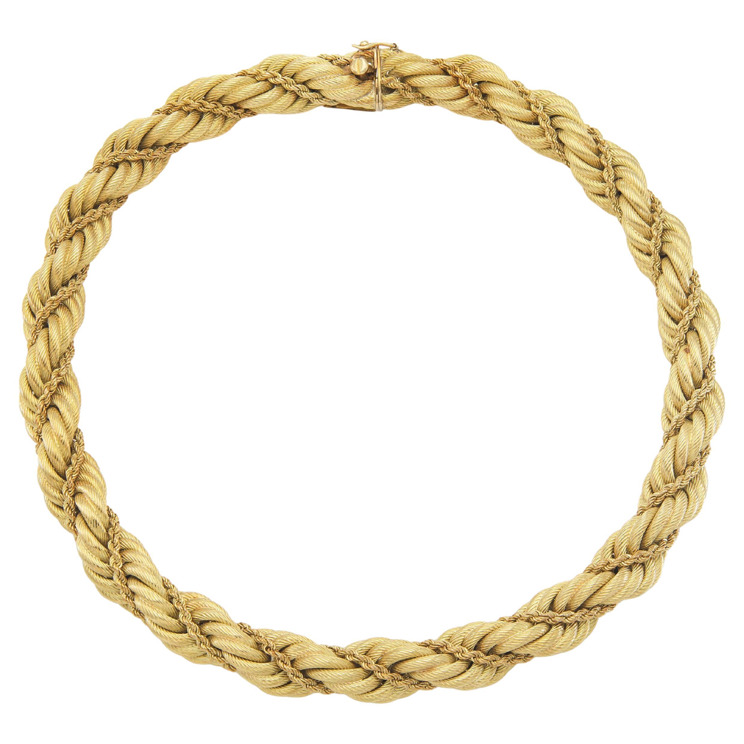 Vintage 1960s Tiffany & Co. Gold Rope Collar Necklace For Sale