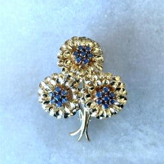 Vintage 1960's Tiffany & Co. Sapphire 18K Gold Pin