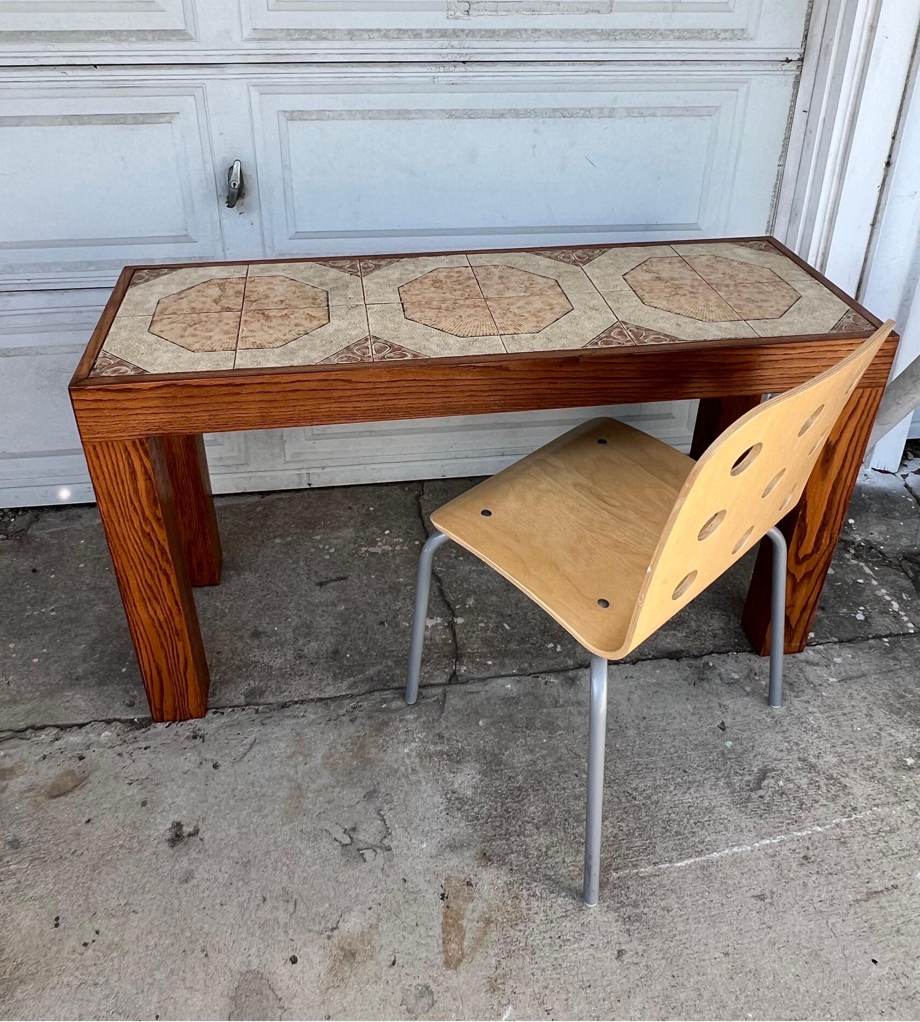 American Vintage 1960s Tile Top Console Table