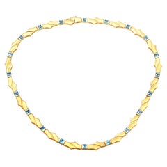 Collana vintage anni '60 in topazio e oro giallo
