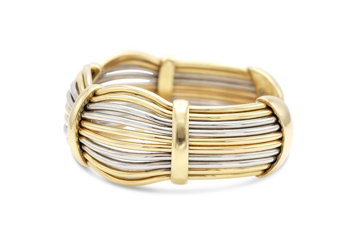Finely crafted in 18k rose, white and yellow gold.
Made in Italy
Circa 1960s
Size 6 1/2 inches
