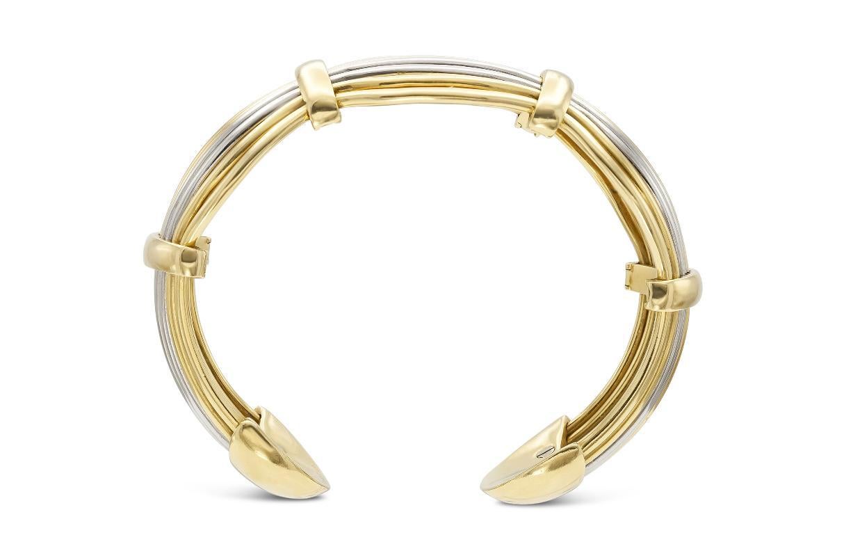 Women's Vintage 1960s Tri-Tone Cuff Bracelet For Sale