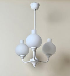 Vintage 1960s Tulip Chandelier Beleuchtung, Metall und Glas, Mid-Century Design