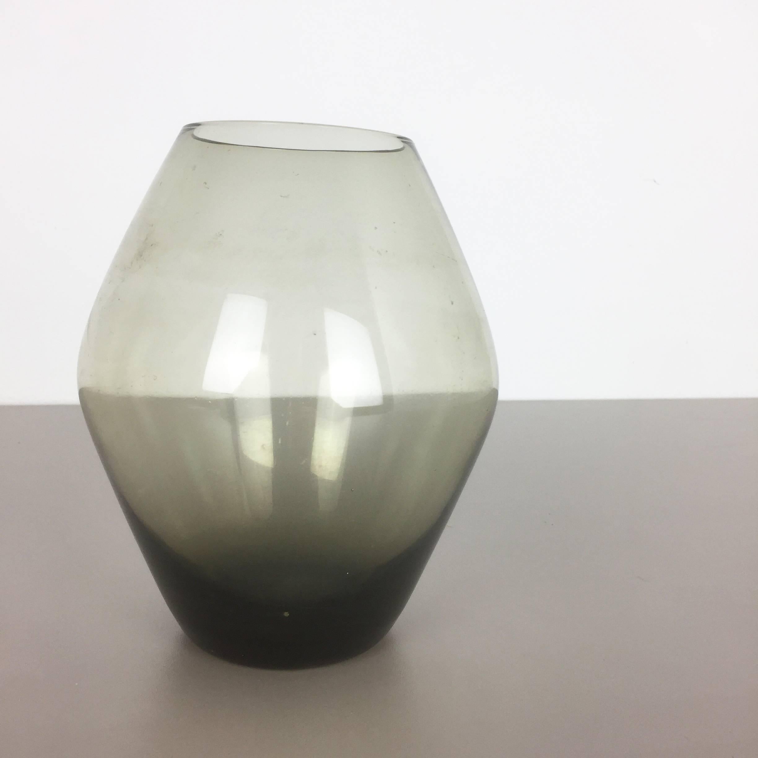 Glass Vintage 1960s Turmalin Vase by Wilhelm Wagenfeld for WMF, Germany Bauhaus