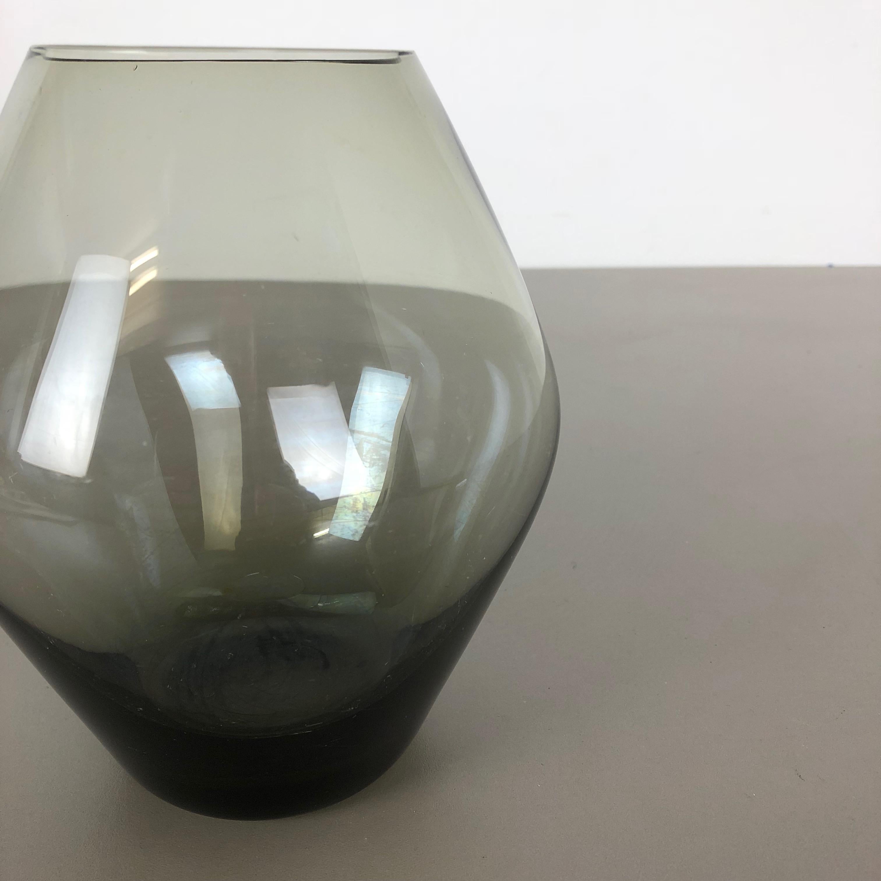 Glass Vintage 1960s Turmalin Vase by Wilhelm Wagenfeld for WMF, Germany Bauhaus