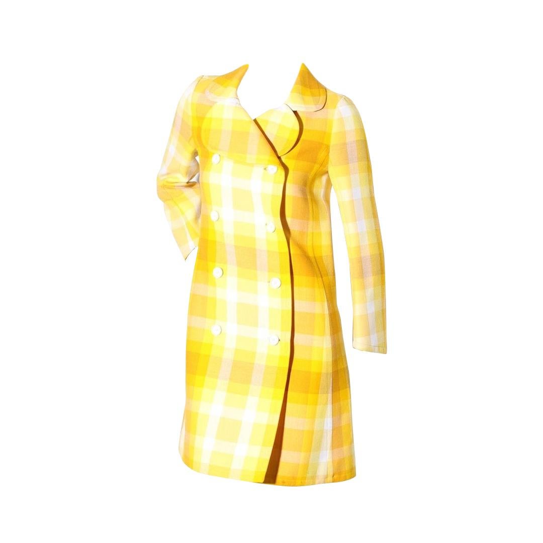 Vintage 1960’s Ungaro Yellow Plaid Jacket For Sale