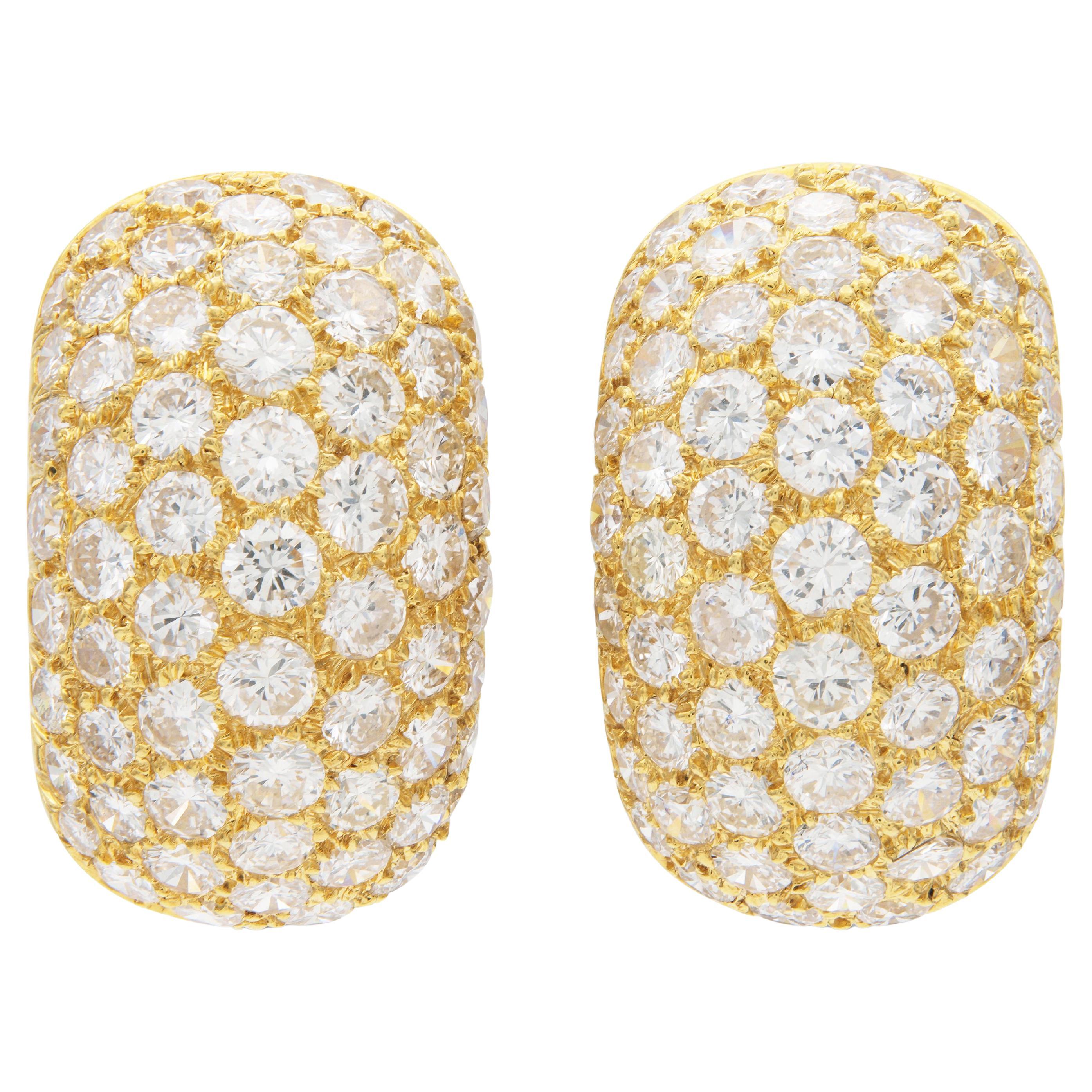 Pendientes bomba de diamantes de 10,00 quilates Van Cleef & Arpels vintage de los años 60