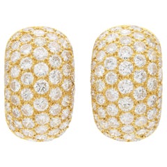 Vintage 1960s Van Cleef & Arpels 10.00 Carat Diamond Bombe Earrings