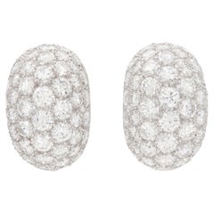 Vintage 1960s Van Cleef & Arpels 18.00 Carat Diamond Bombe Earrings