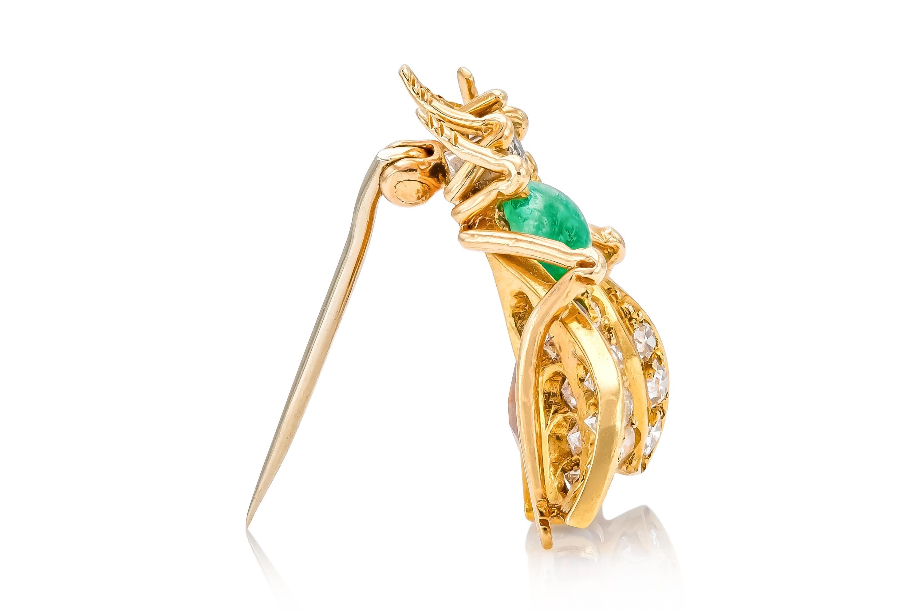 Taille ronde Van Cleef & Arpels Broche abeille vintage des années 1960 en vente