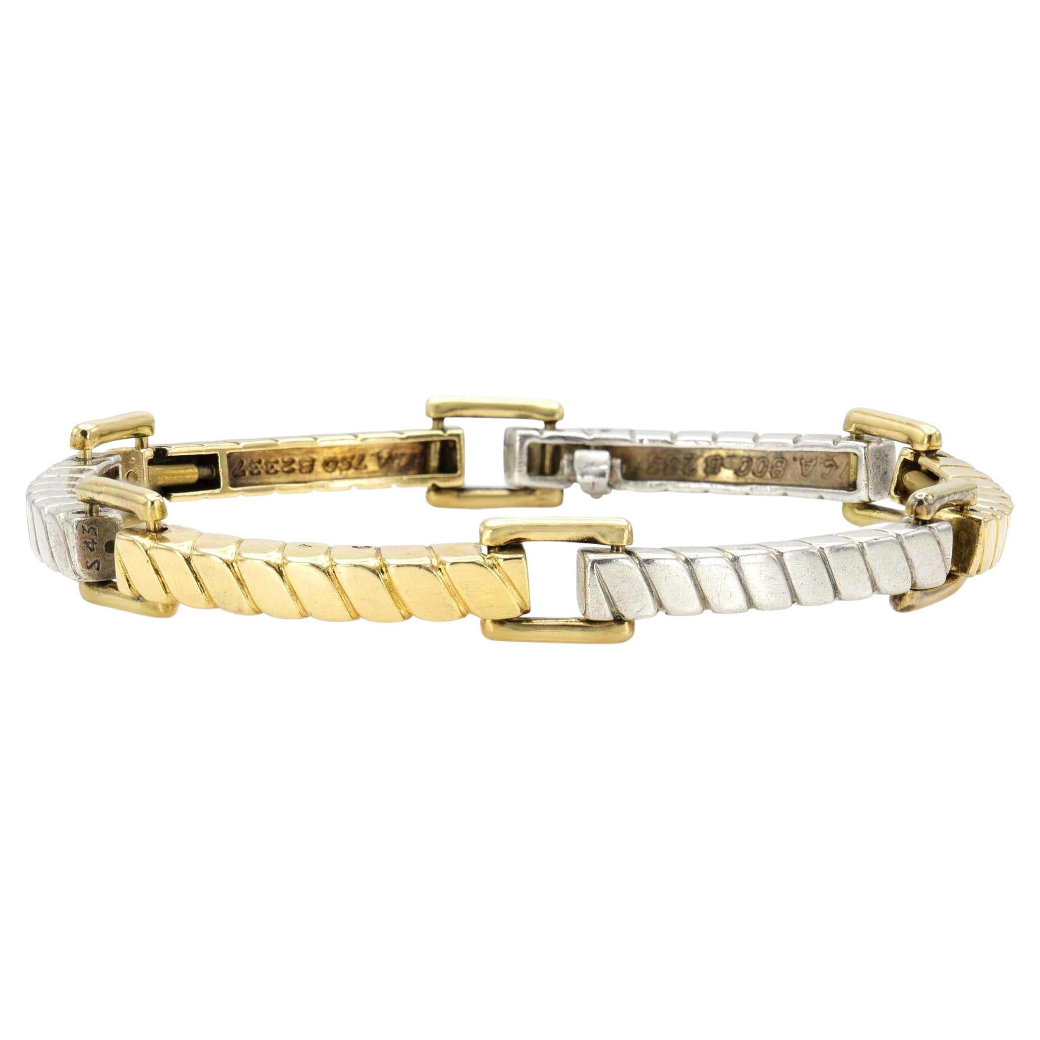 Vintage 1960s Van Cleef & Arpels Gold and Silver Bracelet en vente