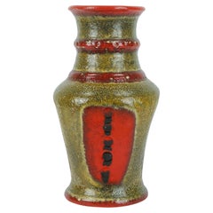 vintage 1960s VASE u-keramik model 593/30 red brown green black WGP
