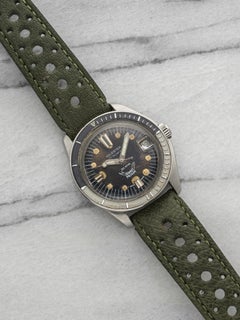 Vintage 1960s Velester Squire Diver Stainless Steel Black Dial Auto 36mm