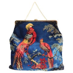 Vintage 1960's Velvet Handbag vintage 1960s statement velvet bird handbag