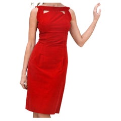 Vintage 1960s Velvet Wiggle Dress with Cutout Neckline