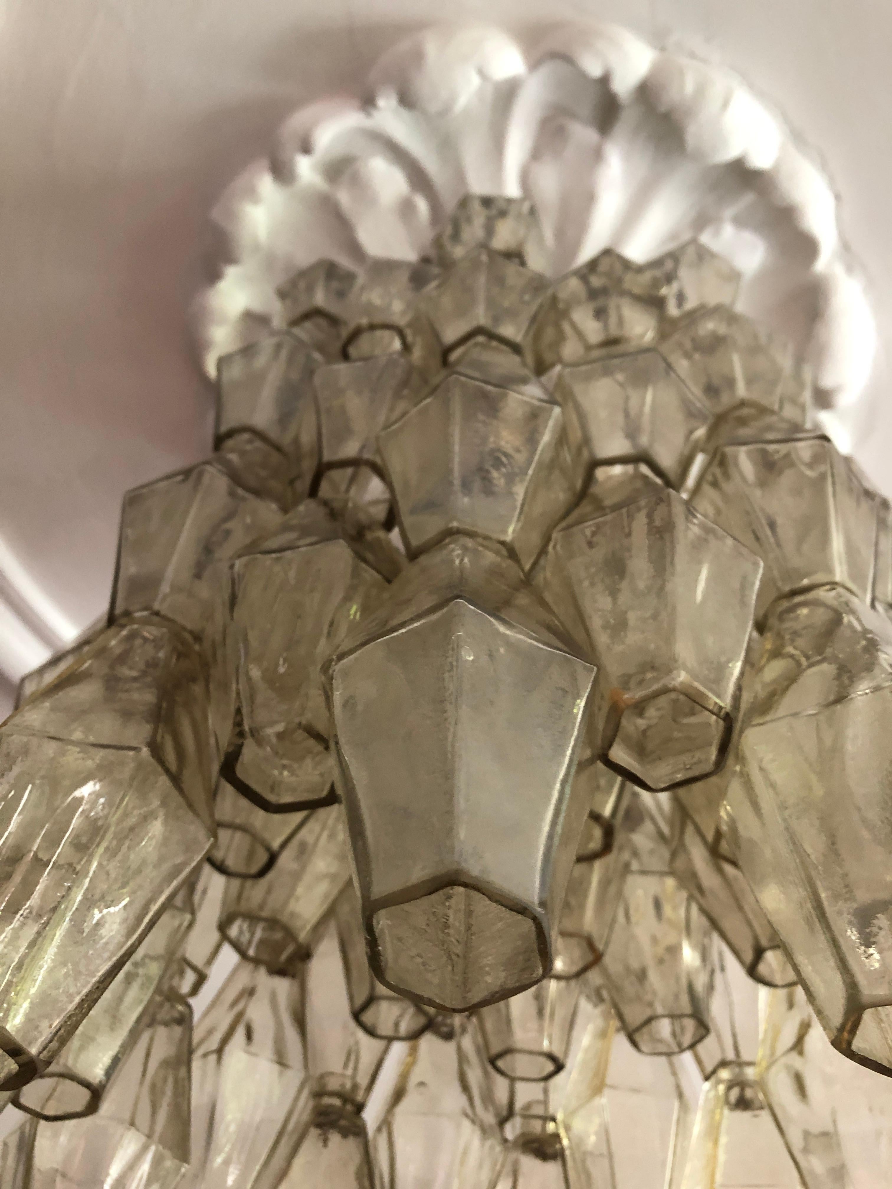 Vintage 1960s Venini Polyhedral Chandelier in Champagne Colored Blown Glass 2