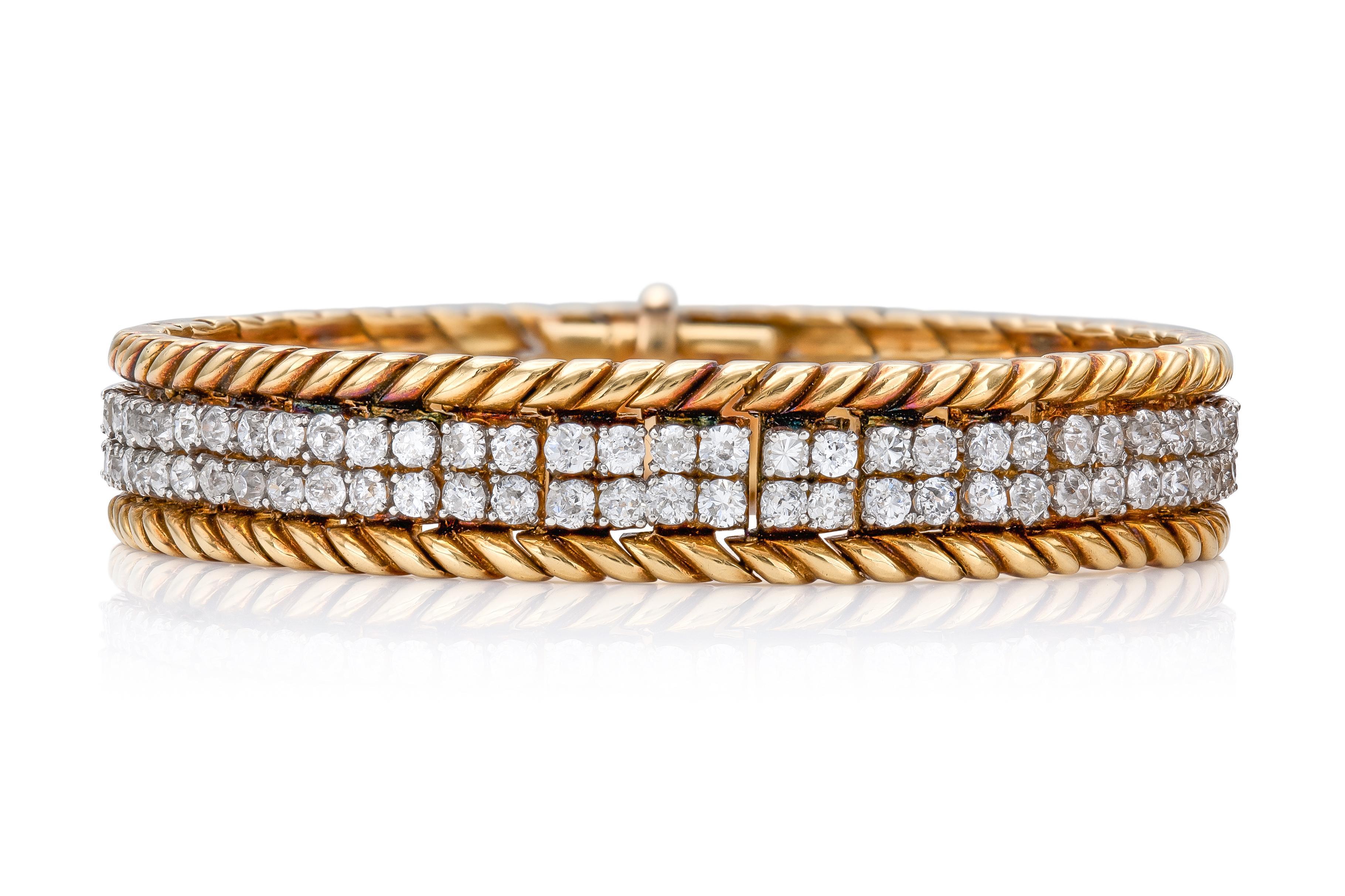 Coppia di bracciali con diamanti Verdura 1960 vintage In condizioni buone in vendita a New York, NY