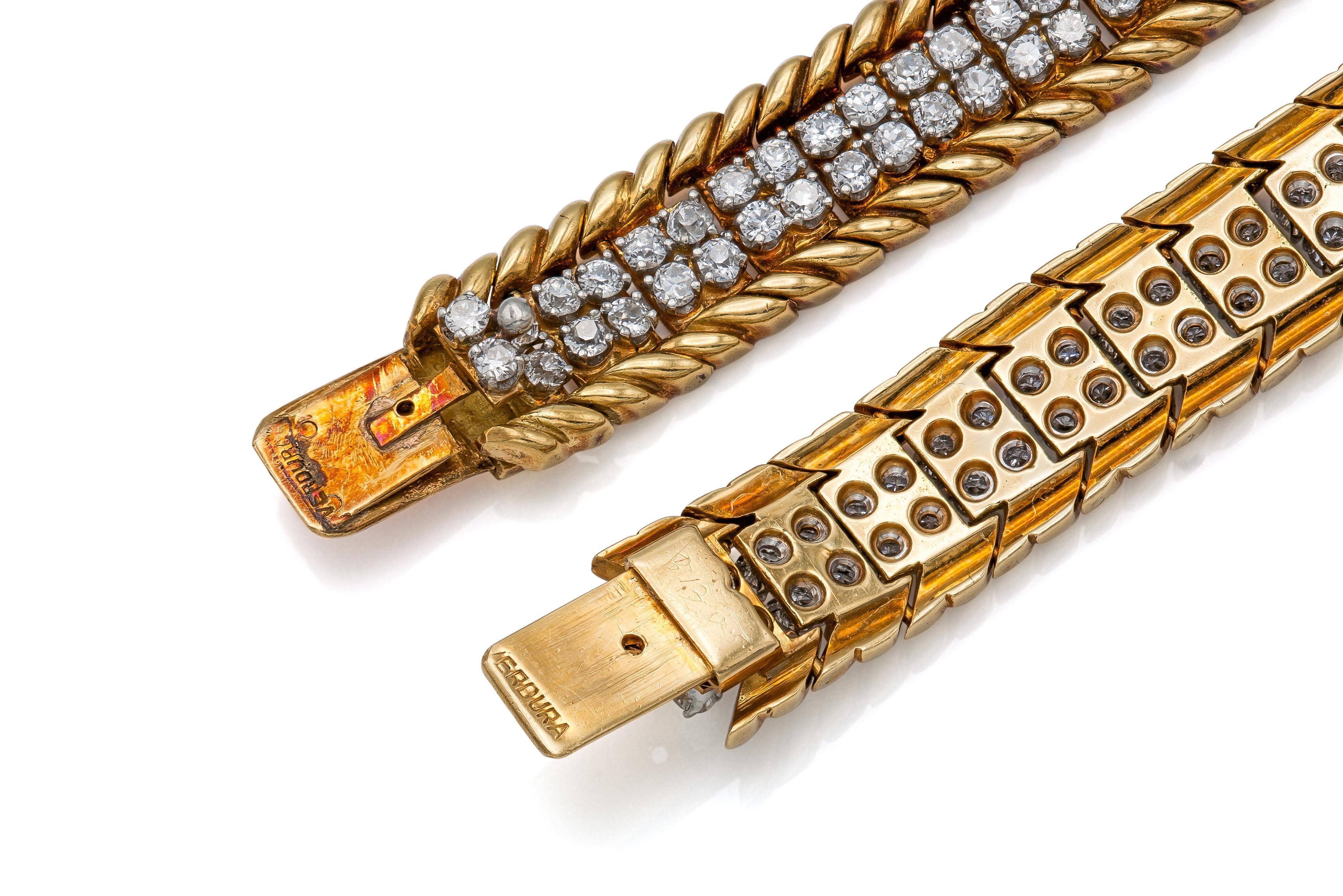 Coppia di bracciali con diamanti Verdura 1960 vintage in vendita 1