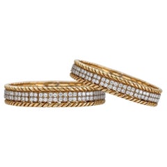 Vintage 1960s Verdura Diamond Bracelet Pair