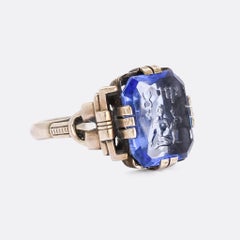 Vintage 1960s Virgo Zodiac Intaglio Signet Ring