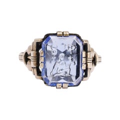 Vintage 1960s Virgo Zodiac Intaglio Signet Ring