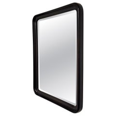 Vintage 1960s Wall Mirror – Dark Brown Sculpted Wood Frame