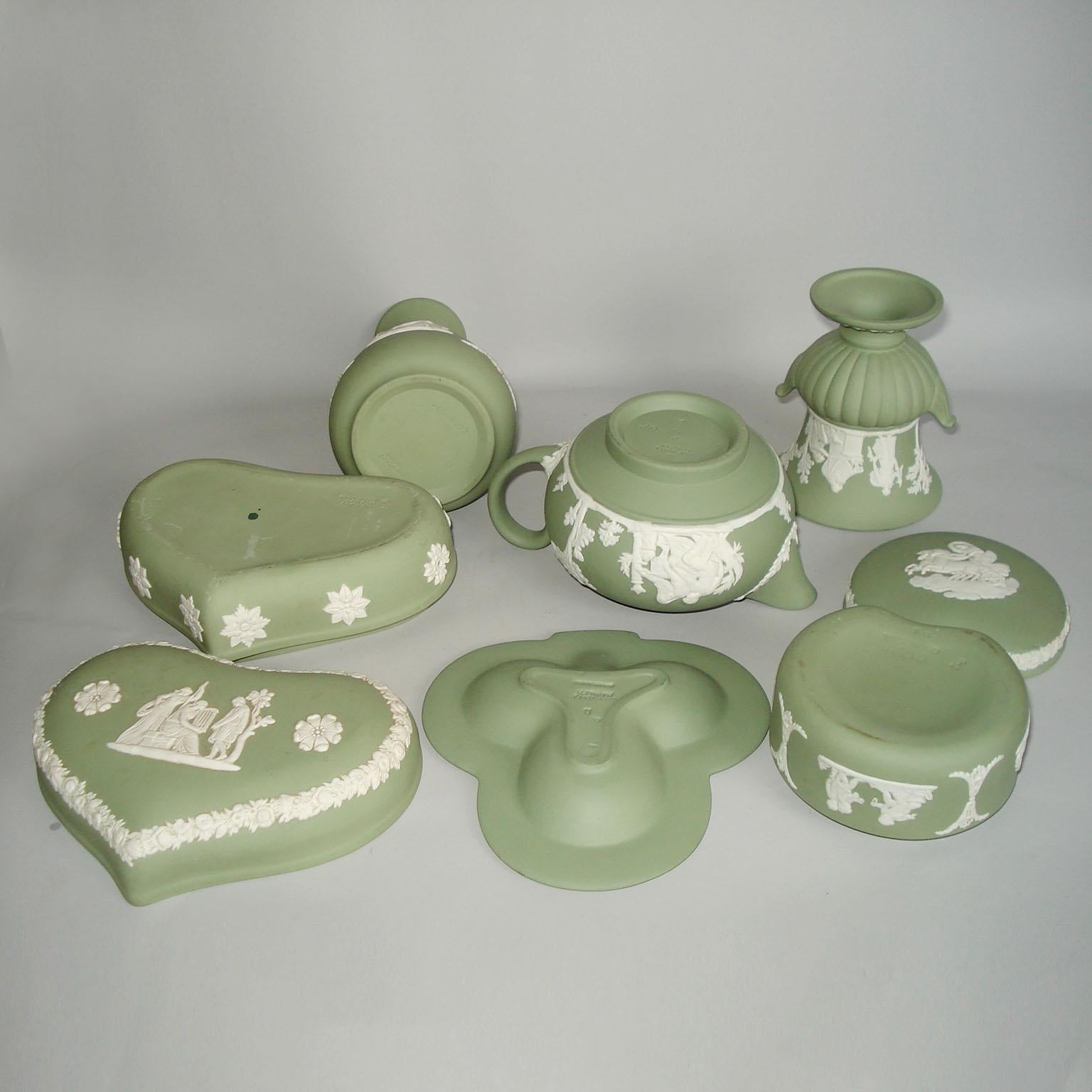 Vintage 1960s Wedgwood Jasperware Cream on Celadon Collection 2