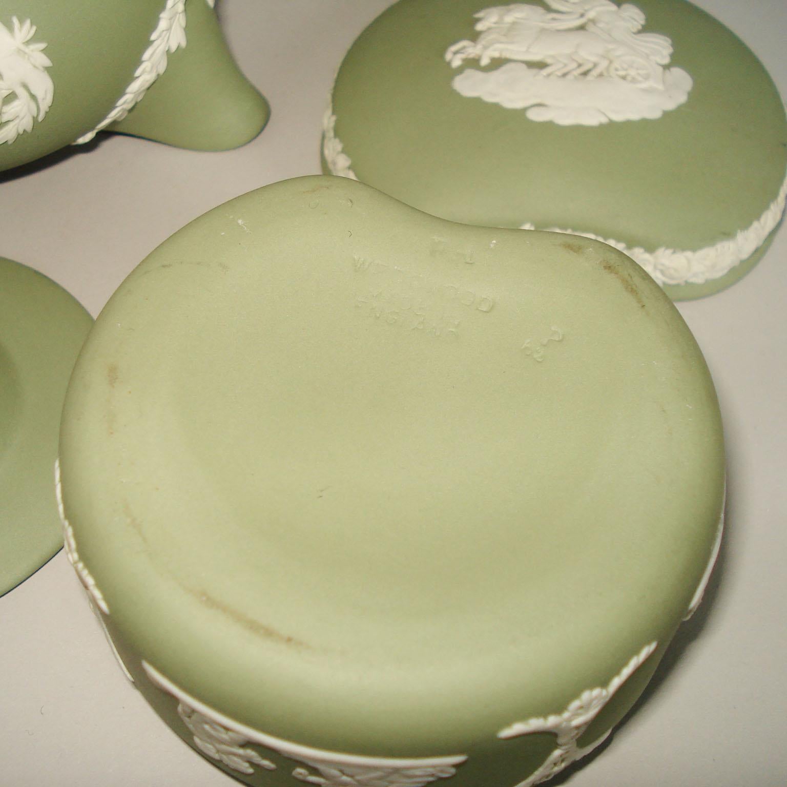 Vintage 1960s Wedgwood Jasperware Cream on Celadon Collection 4