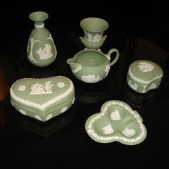 Vintage 1960s Wedgwood Jasperware Cream on Celadon Collection