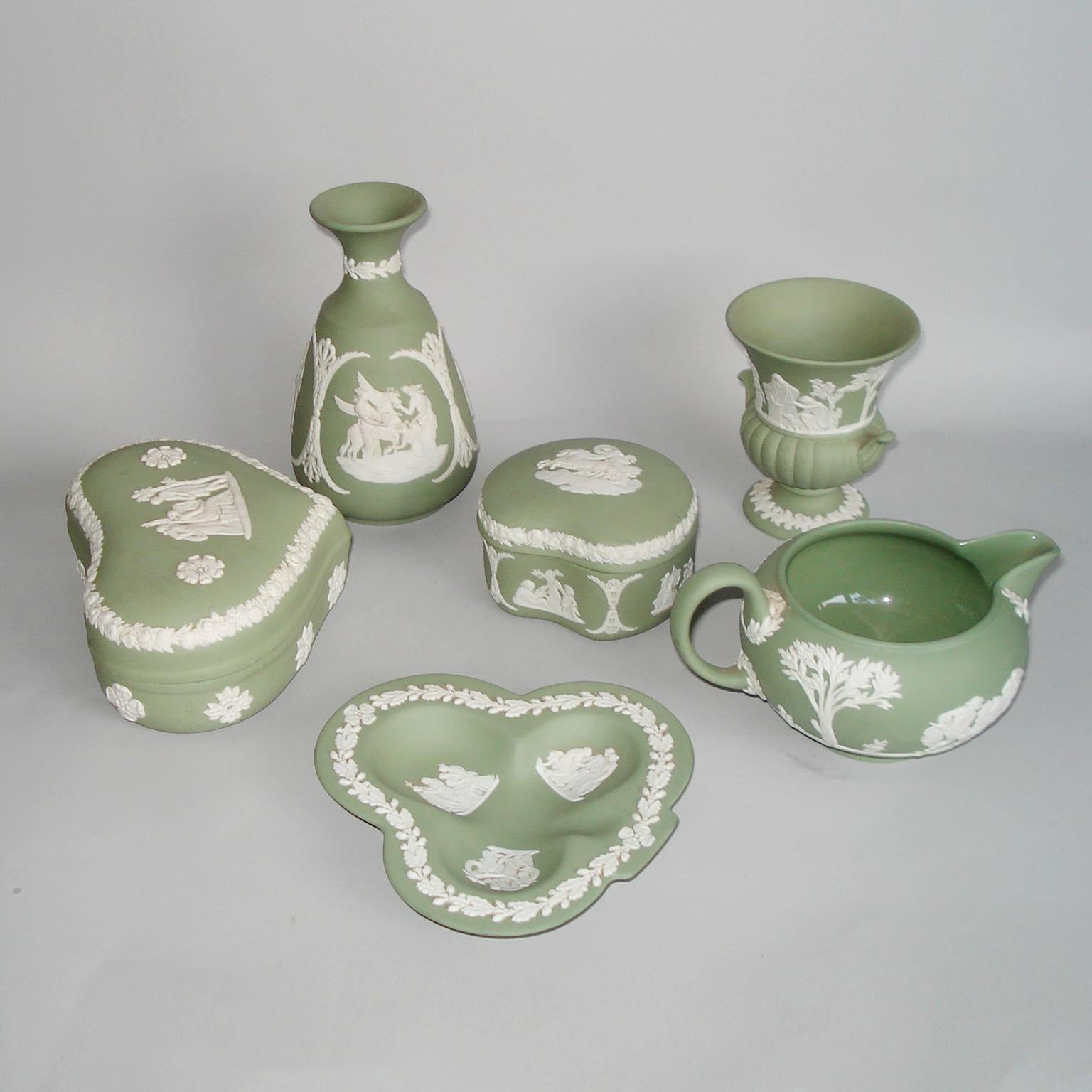 Mid-20th Century Vintage 1960s Wedgwood Jasperware Cream on Celadon Collection