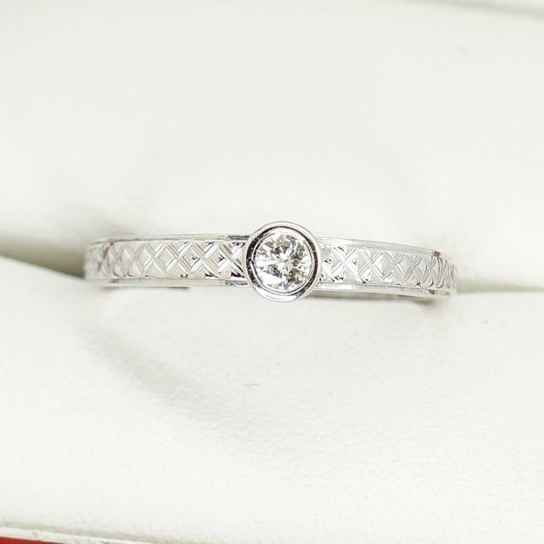 Vintage 1960's White Gold Solitaire Engagement Ring For Sale 12