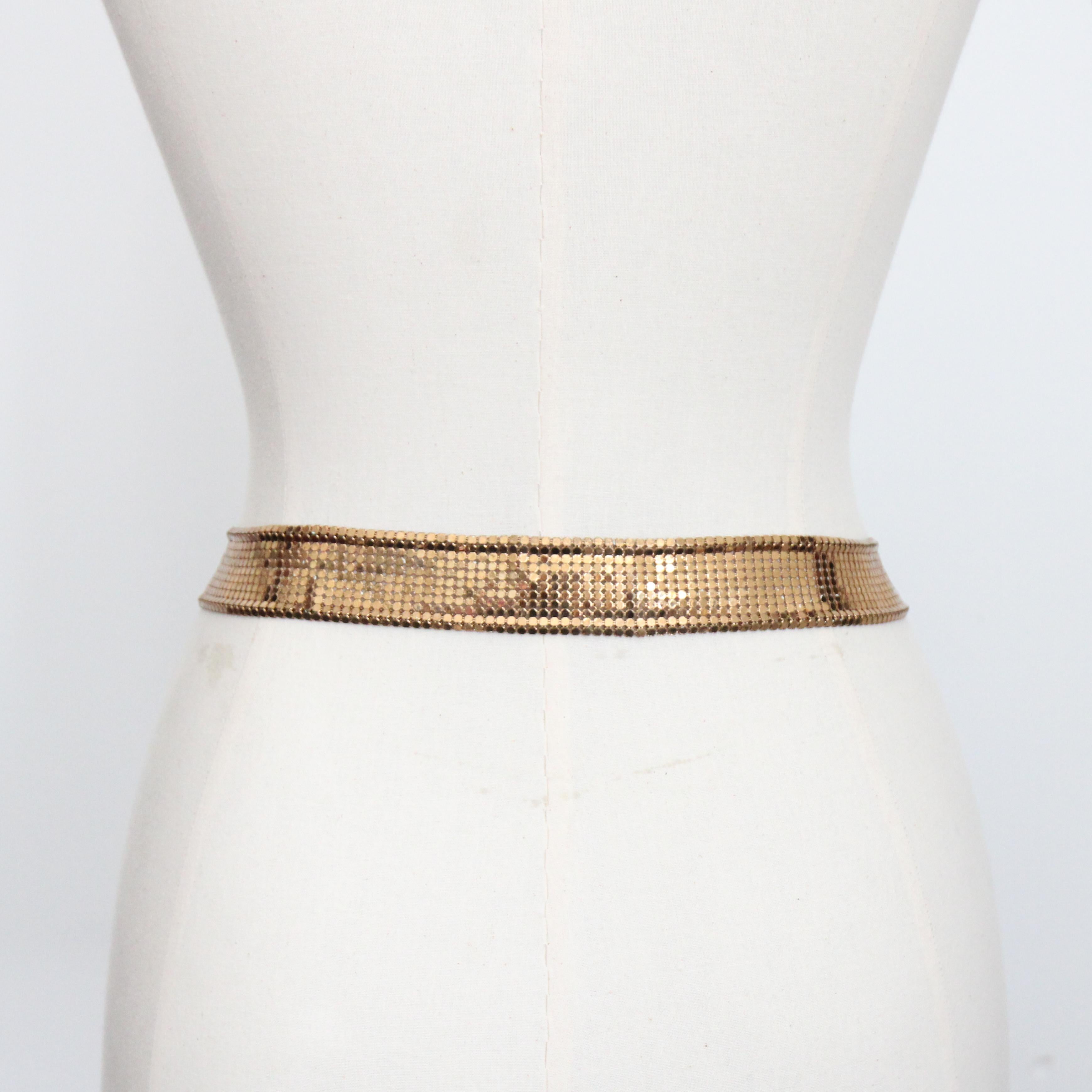 Vintage 1960's Whiting & Davis Gold Mesh Yin Yang Schnalle Gürtel UK 8 US 4 im Angebot 1