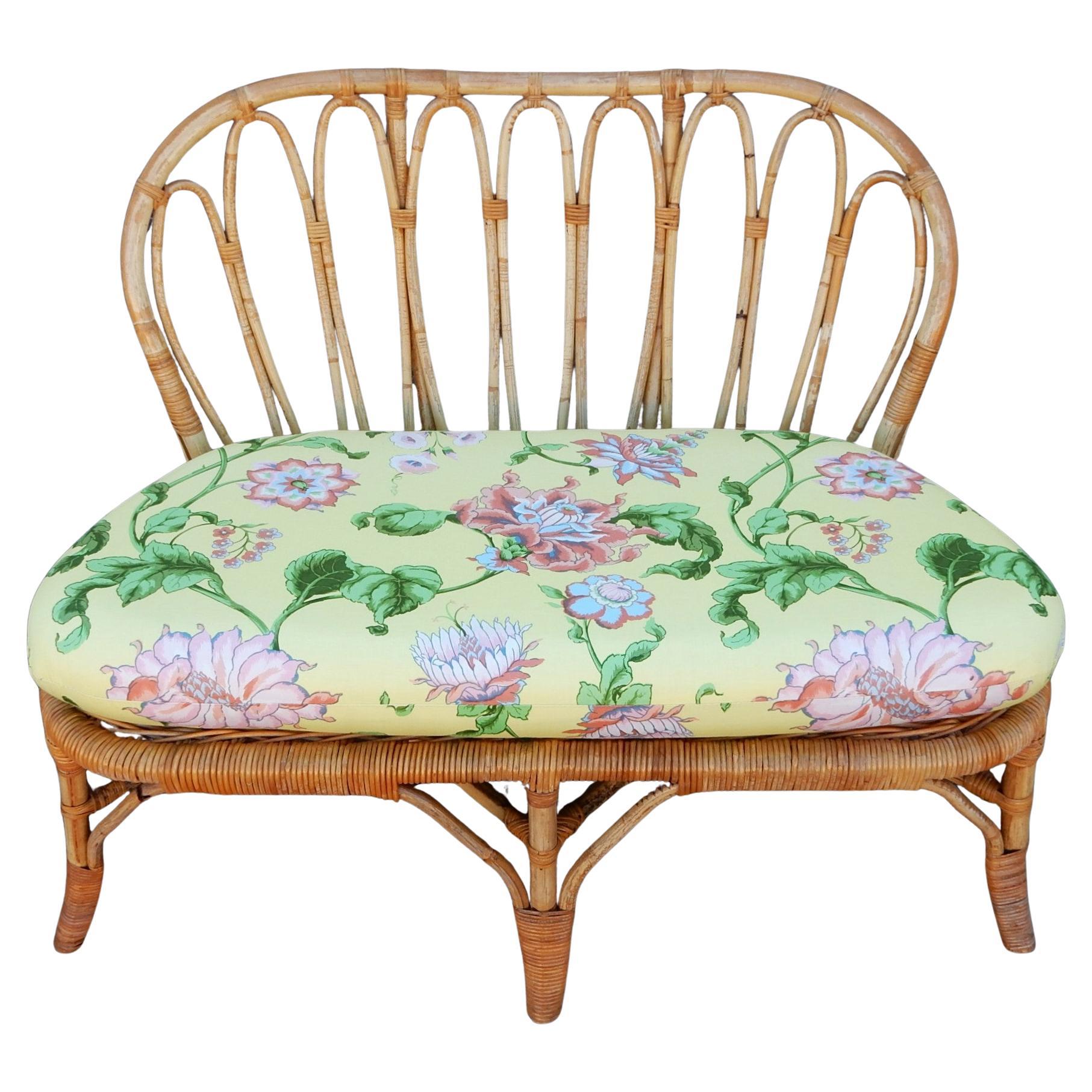 Vintage 1960er Jahre Wicker-Rattan-Terrassen-Loungesessel