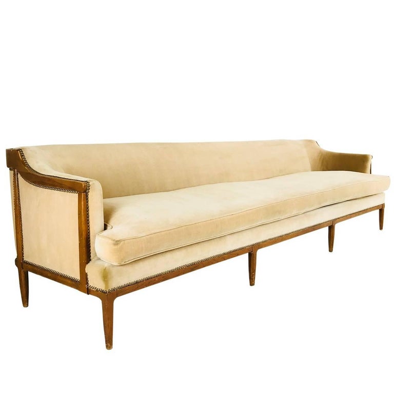 Vintage 1960s Wood Wrapped Sofa by Tomlinson at 1stDibs tomlinson sofa