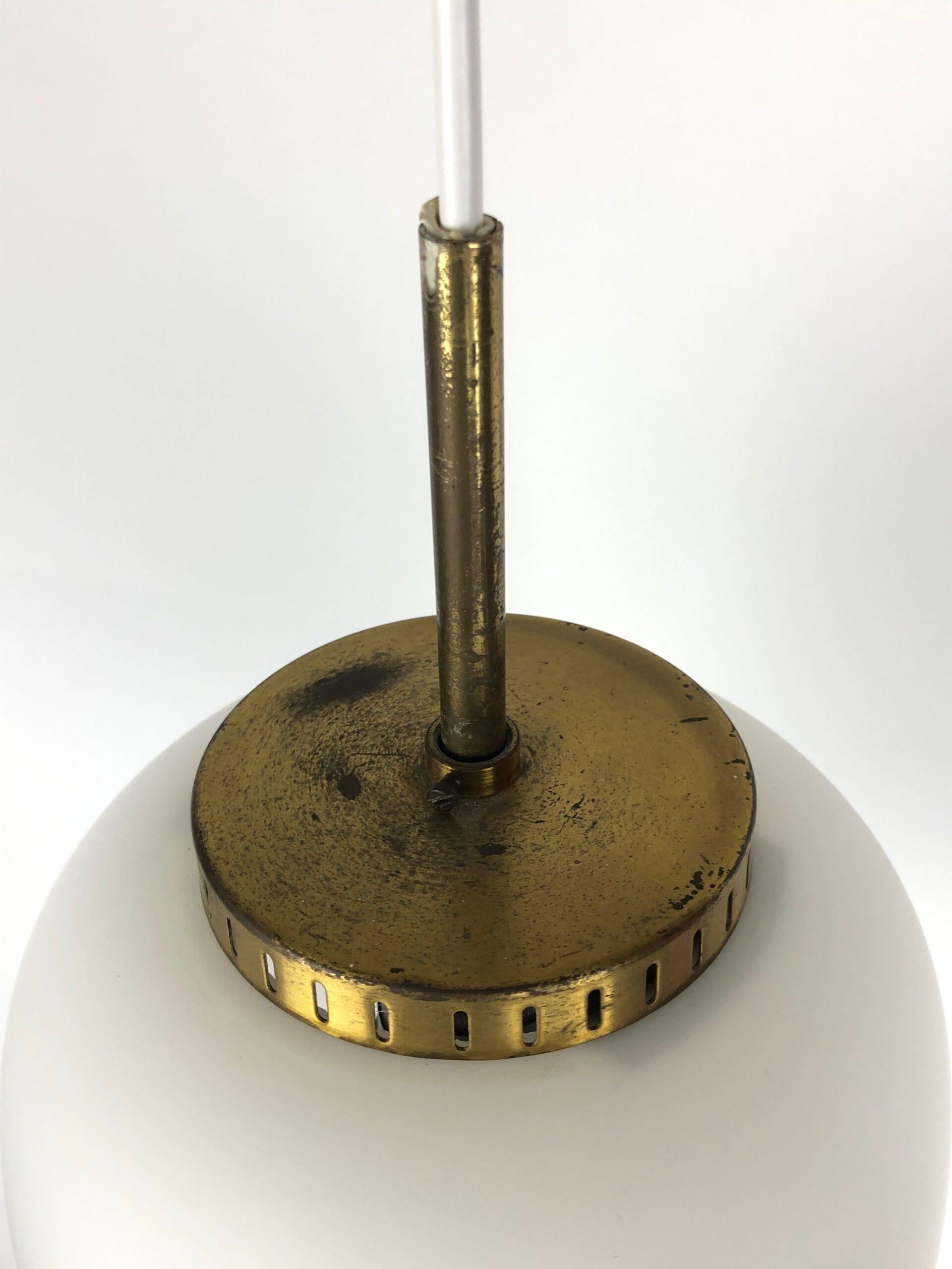 20th Century Bent Kalrby Vintage  XL Brass  Glass Kina Pendant Lamp  Lyfa Denmark For Sale