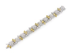 Vintage 1960s Yellow Diamonds and White Diamonds Bracelet