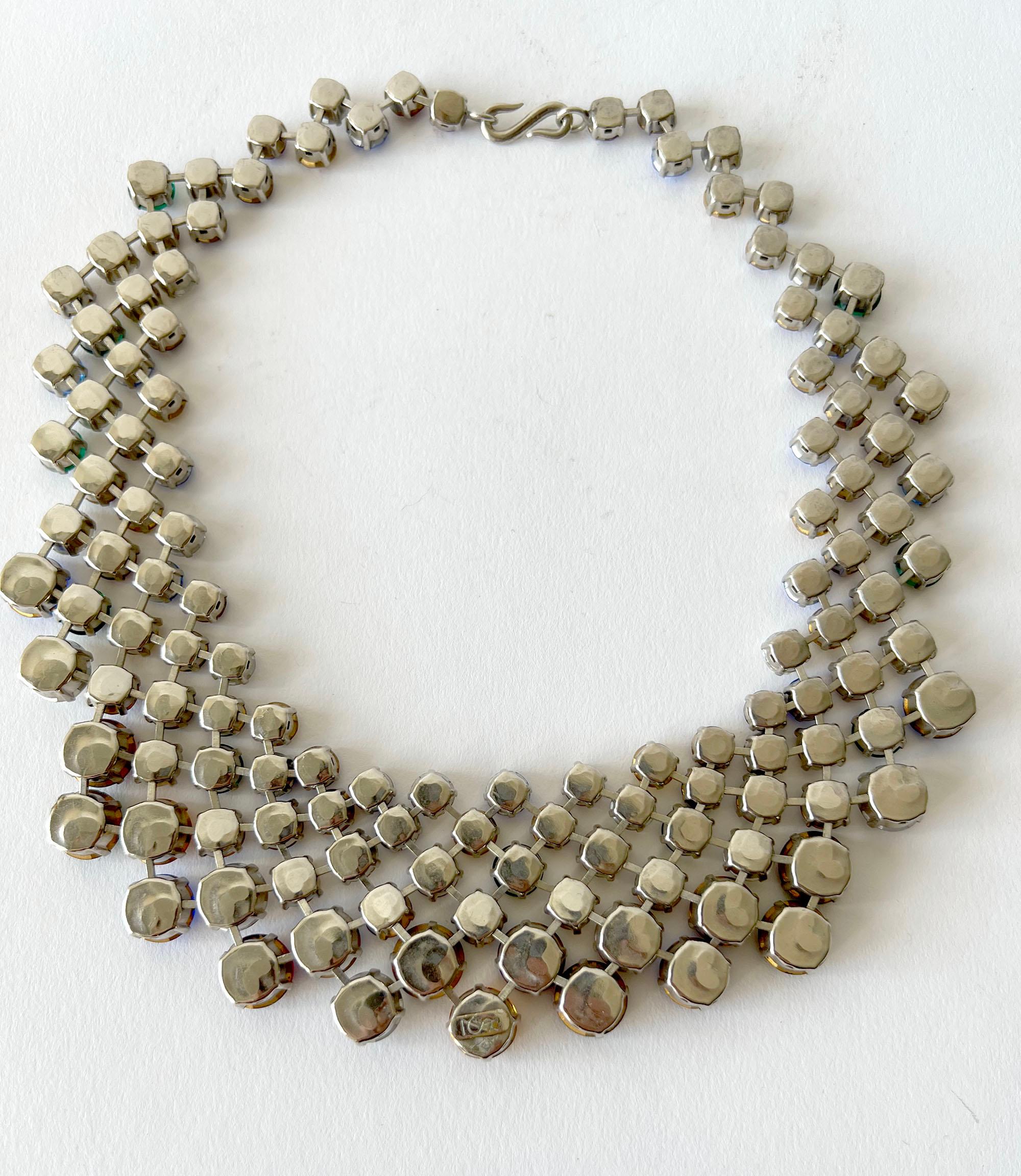 multi crystal necklace