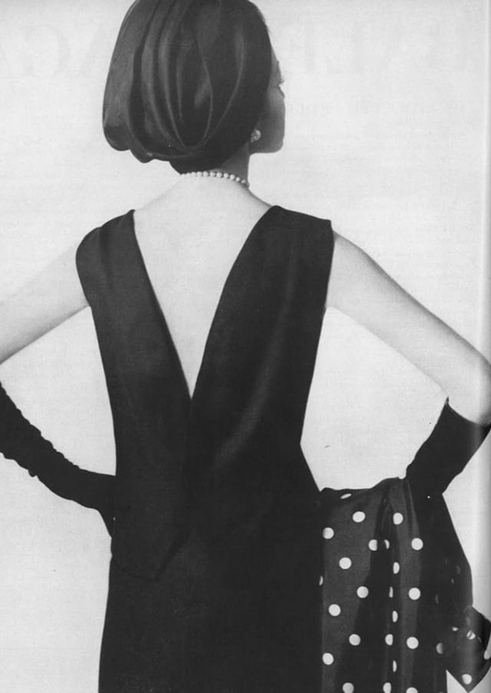 Vintage 1961 Eisa Balenciaga Haute Couture Black Silk Sculpted Bow Cut-Out Dress 8