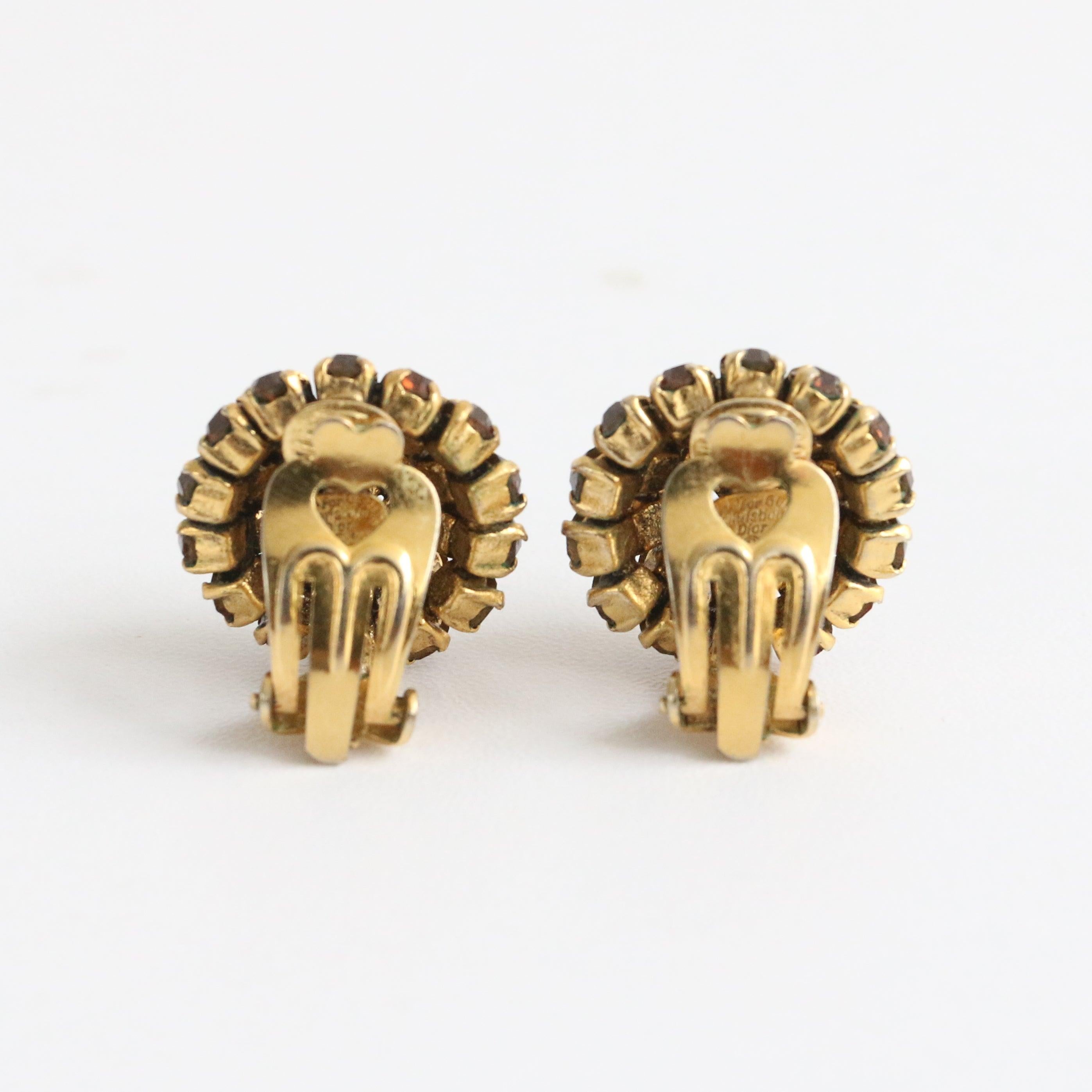 Vintage 1963 Christian Dior Earrings original sixties clip on earrings sixties In Excellent Condition For Sale In Cheltenham, GB